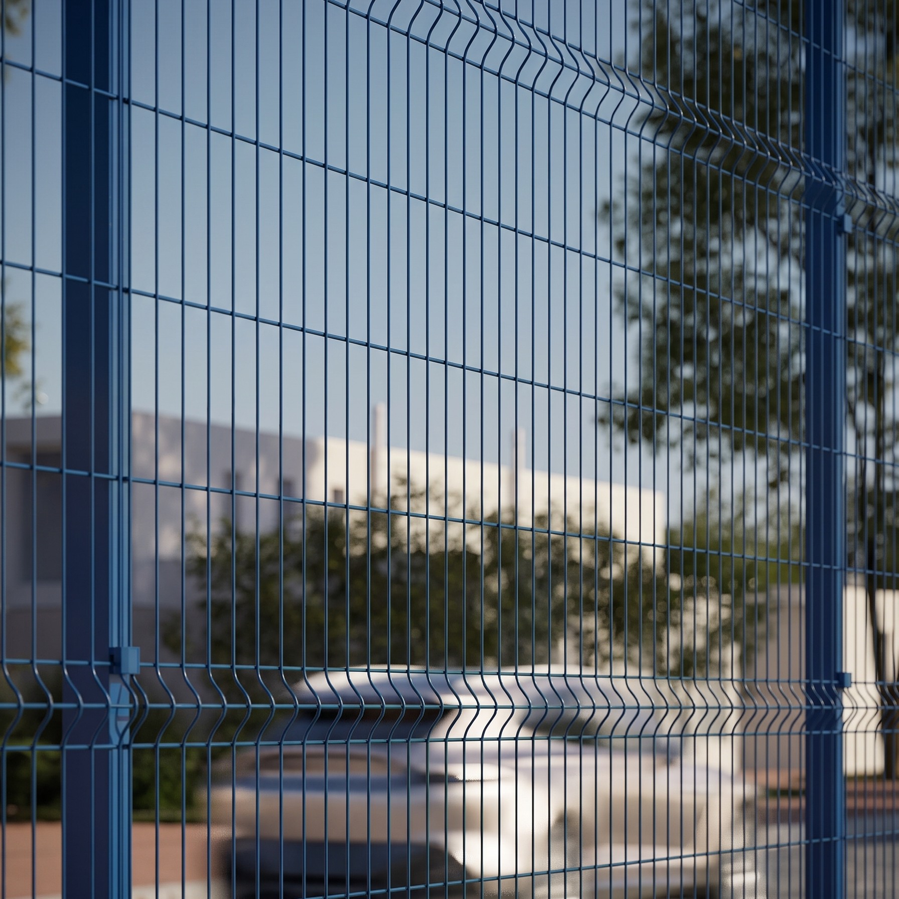 Detalhe do topo do painel azul — dobra de reforço e pontas verticais