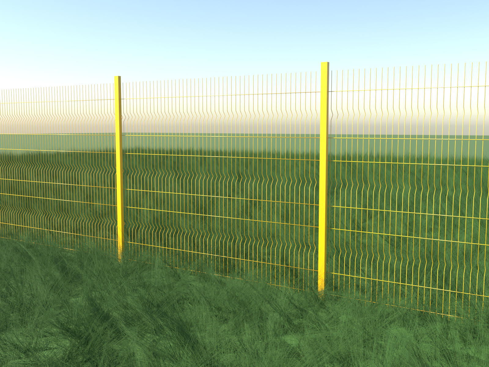 Gradil Light 2,03 m — Amarelo · painel 2,50 m (render da cor)