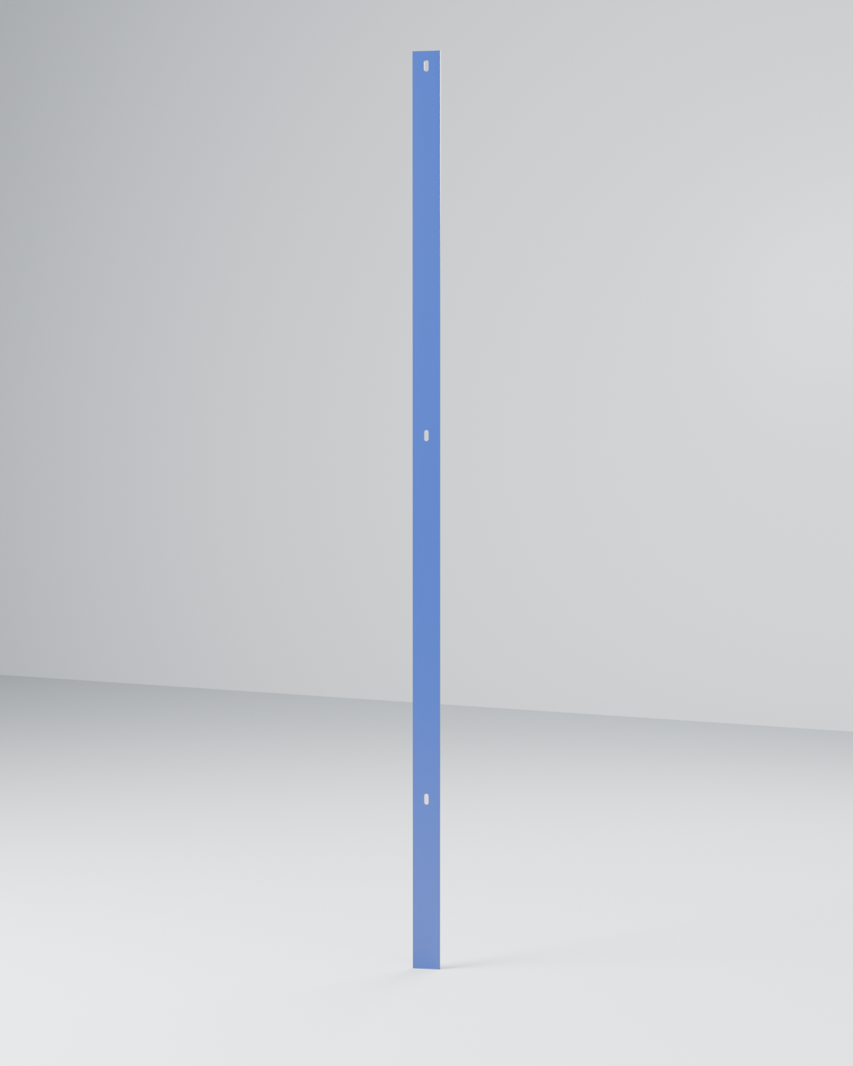 Montante Chato 3"×1/4" Chumbado 2,50 m — Azul (render 3D)