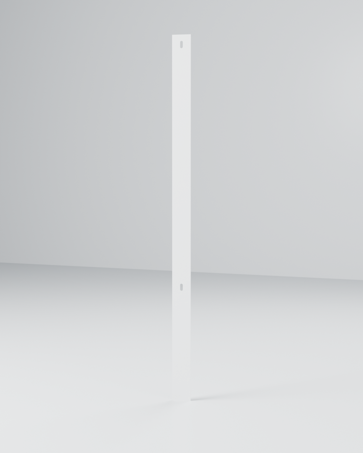 Montante Chato 3"×1/4" Chumbado 1,50 m — Branco (render 3D)
