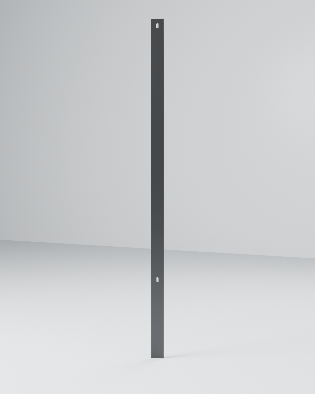 Montante Chato 3"×1/4" Chumbado 2,00 m — Preto (render 3D)