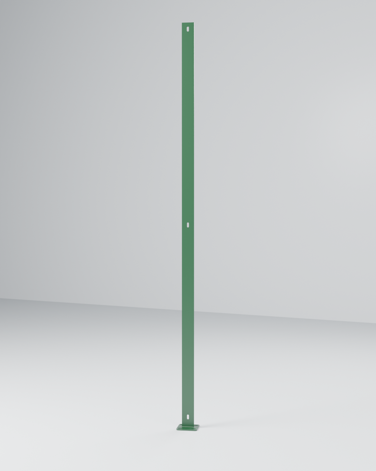 Montante Chato 3"×1/4" Parafusado 2,50 m — Verde (render 3D)